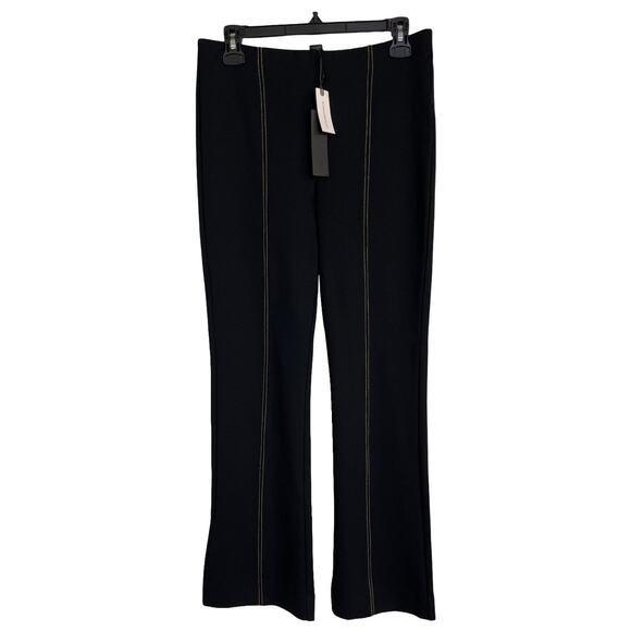 Anthropologie Essential Crop Flare Pants Black Stretch Knit Size S NWT - Picture 2 of 9